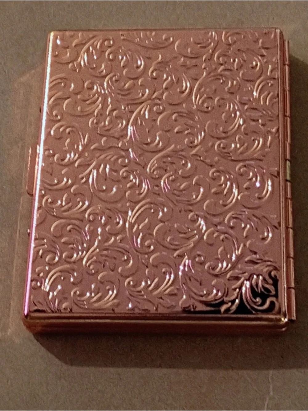Rose Gold Decorative Metal Card Case - Unbranded